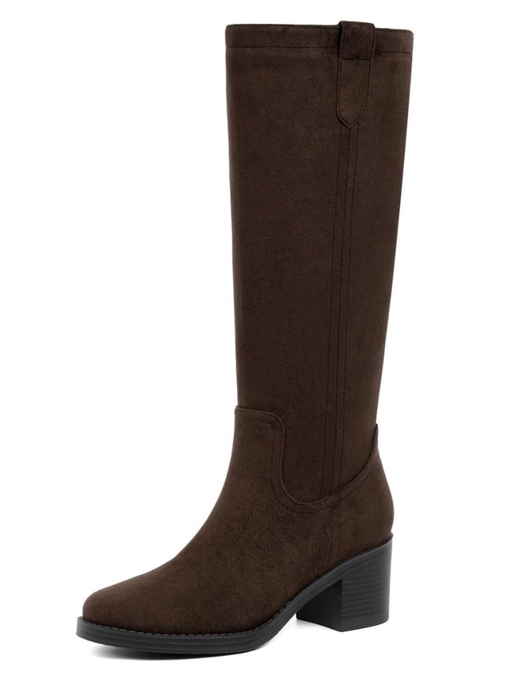 Knee High Boots for Women Chunky Low Heel Round Toe Tall Long Boots